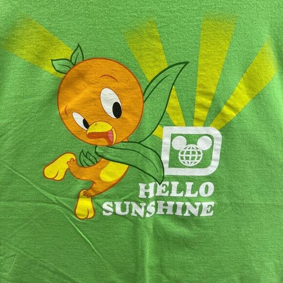 Disney Parks Orange Bird Hello Sunshine Graphic T-shirt Adult Unisex XL Green - Picture 2 of 11